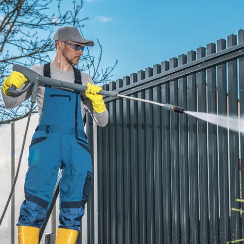 Power Washing a fence in Southington, CT